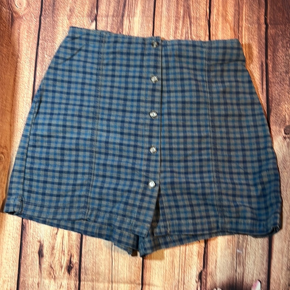 Vintage Cherokee Blue & Tan Checked Skort